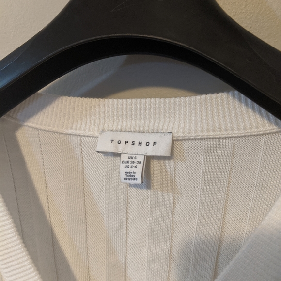 2/$20 TOPSHOP White Loose V-neck Knit Sweater - Picture 9 of 13